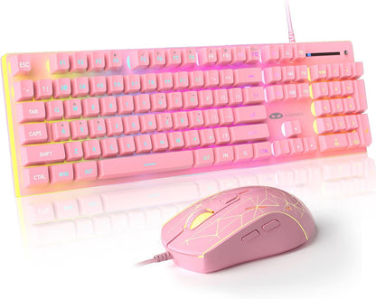 Pink GT838 Gaming Keyboard and Mouse Combo