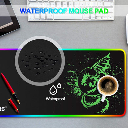 Large RGB Mouse Pad Mouse Mat with 15 Lighting Modes for Gaming 31.5 X 12 Inch 