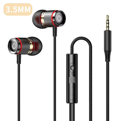 HIFI Heavy Bass Earphone 3.5MM Aux/Type-C with Mic