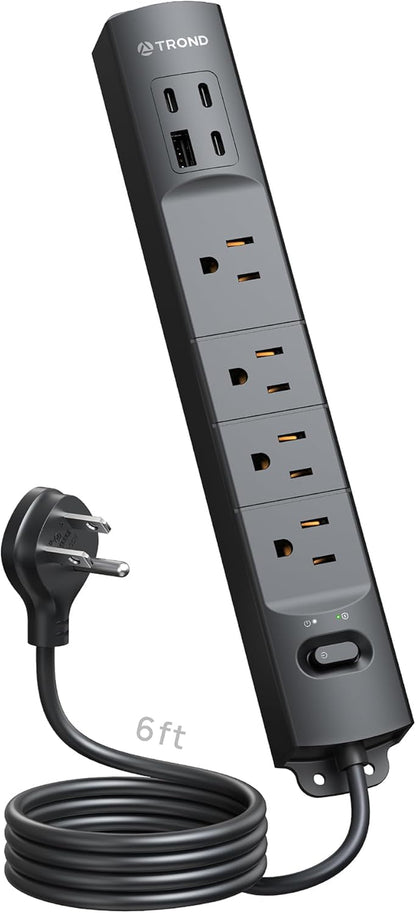 Wall Mount Surge Protector Power Strip with USB C Ports