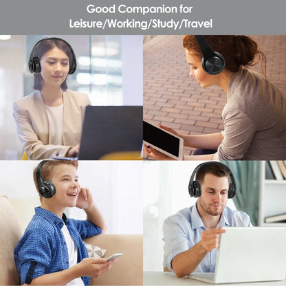 LUXMO Foldable Wireless Noise Cancelling Headphones with Mic