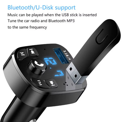 Car Mp3 Player Dual Usb Fast Charger Fm Bluetooth Receiver Compatible 5.0 Fm Transmitter