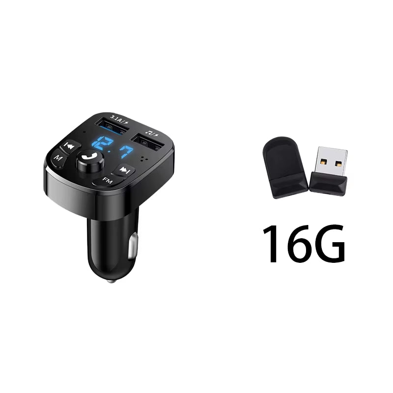 Car Mp3 Player Dual Usb Fast Charger Fm Bluetooth Receiver Compatible 5.0 Fm Transmitter