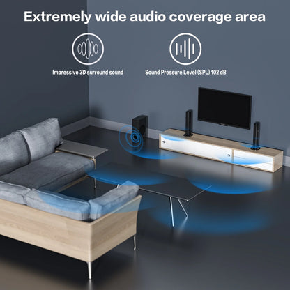 Sound Bar with Subwoofer, 120W Separable Sound Bar for TV, 2-In-1 Detachable Sound Bar with Usb/Aux/Coaxial/Optical/Hdmi/Bluetooth