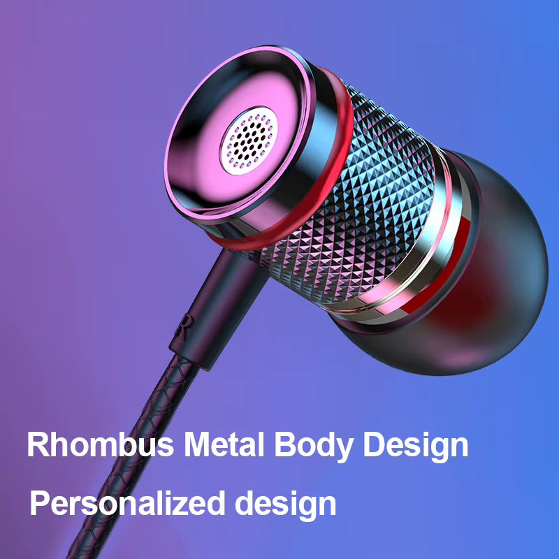 HIFI Heavy Bass Earphone 3.5MM Aux/Type-C with Mic