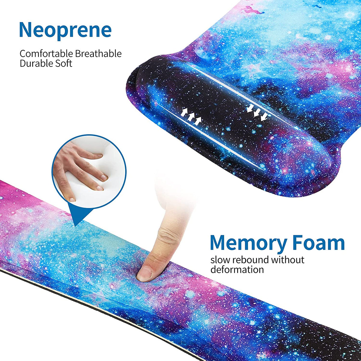 (Galaxy)Keyboard and Mouse Wrist Rest Support Mouse Pad