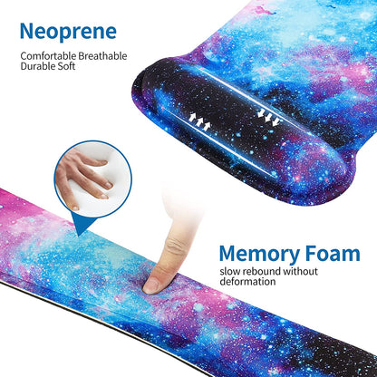 (Galaxy)Keyboard and Mouse Wrist Rest Support Mouse Pad