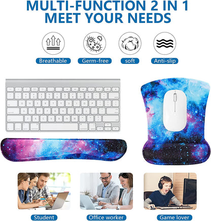 (Galaxy)Keyboard and Mouse Wrist Rest Support Mouse Pad