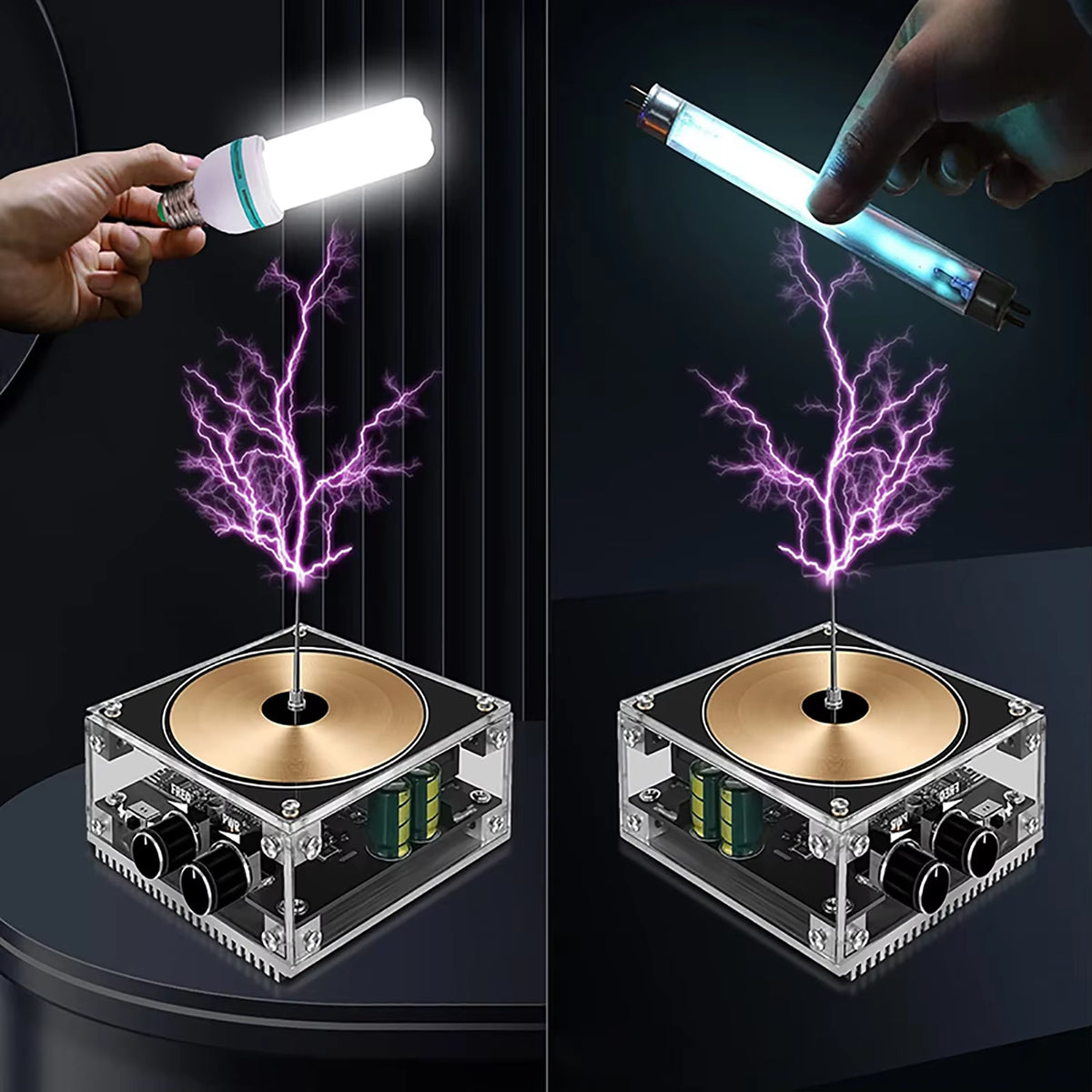 Multi-Function Tesla Music Tesla Coil Speaker with Wireless Transmission Lighting
