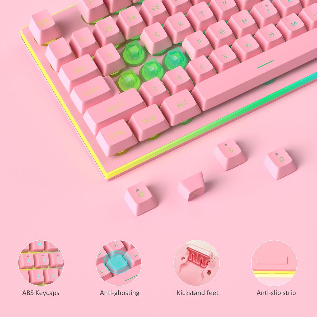 Pink GT838 Gaming Keyboard and Mouse Combo