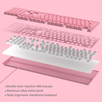 Pink GT838 Gaming Keyboard and Mouse Combo