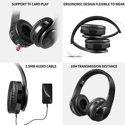 LUXMO Foldable Wireless Noise Cancelling Headphones with Mic