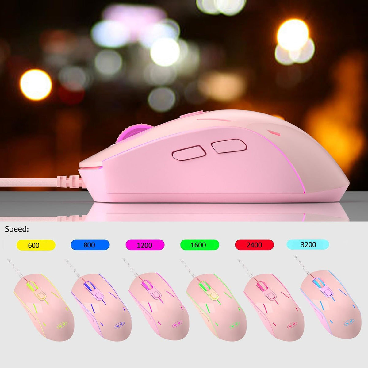 Pink GT838 Gaming Keyboard and Mouse Combo