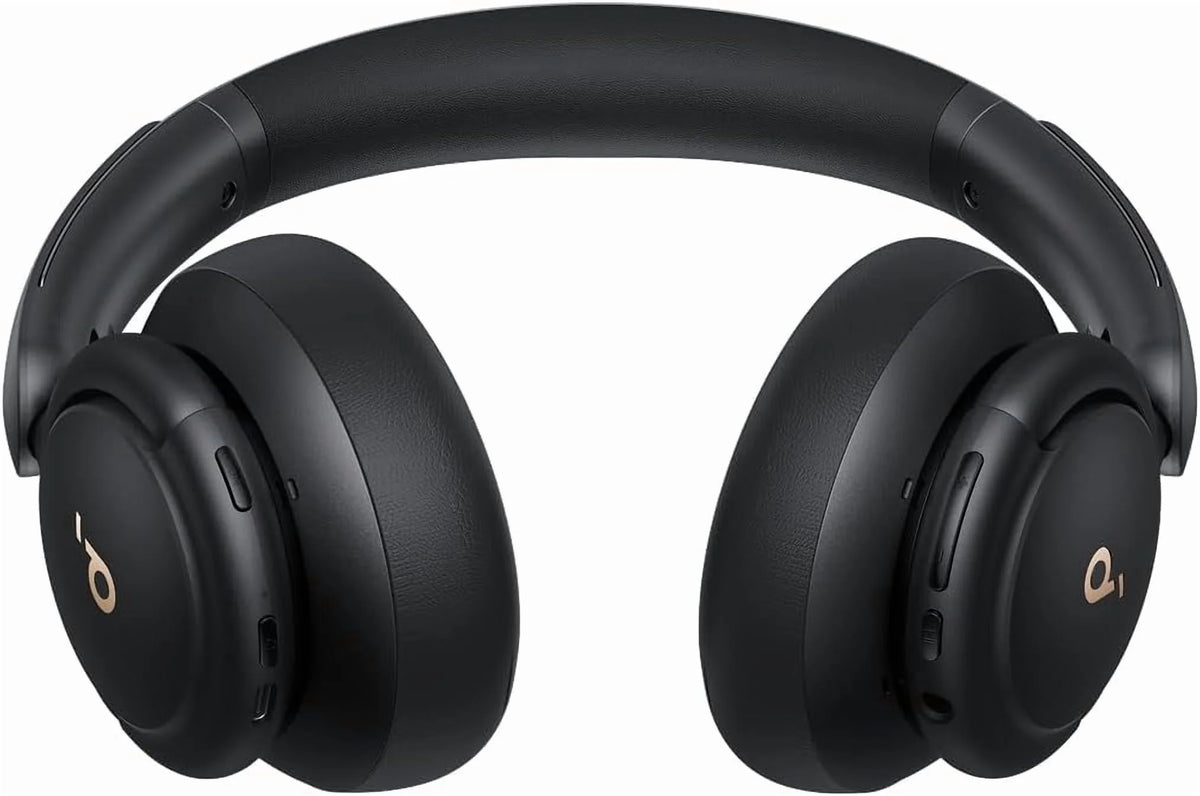 Q30 Hybrid Active Noise Cancelling Over-Ear Bluetooth Headphones, 50H Playtime, Hi-Res Audio, Custom EQ, Multipoint, Black