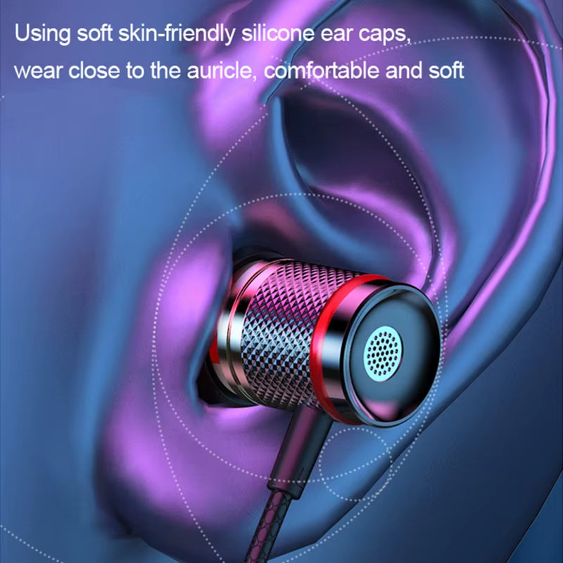HIFI Heavy Bass Earphone 3.5MM Aux/Type-C with Mic
