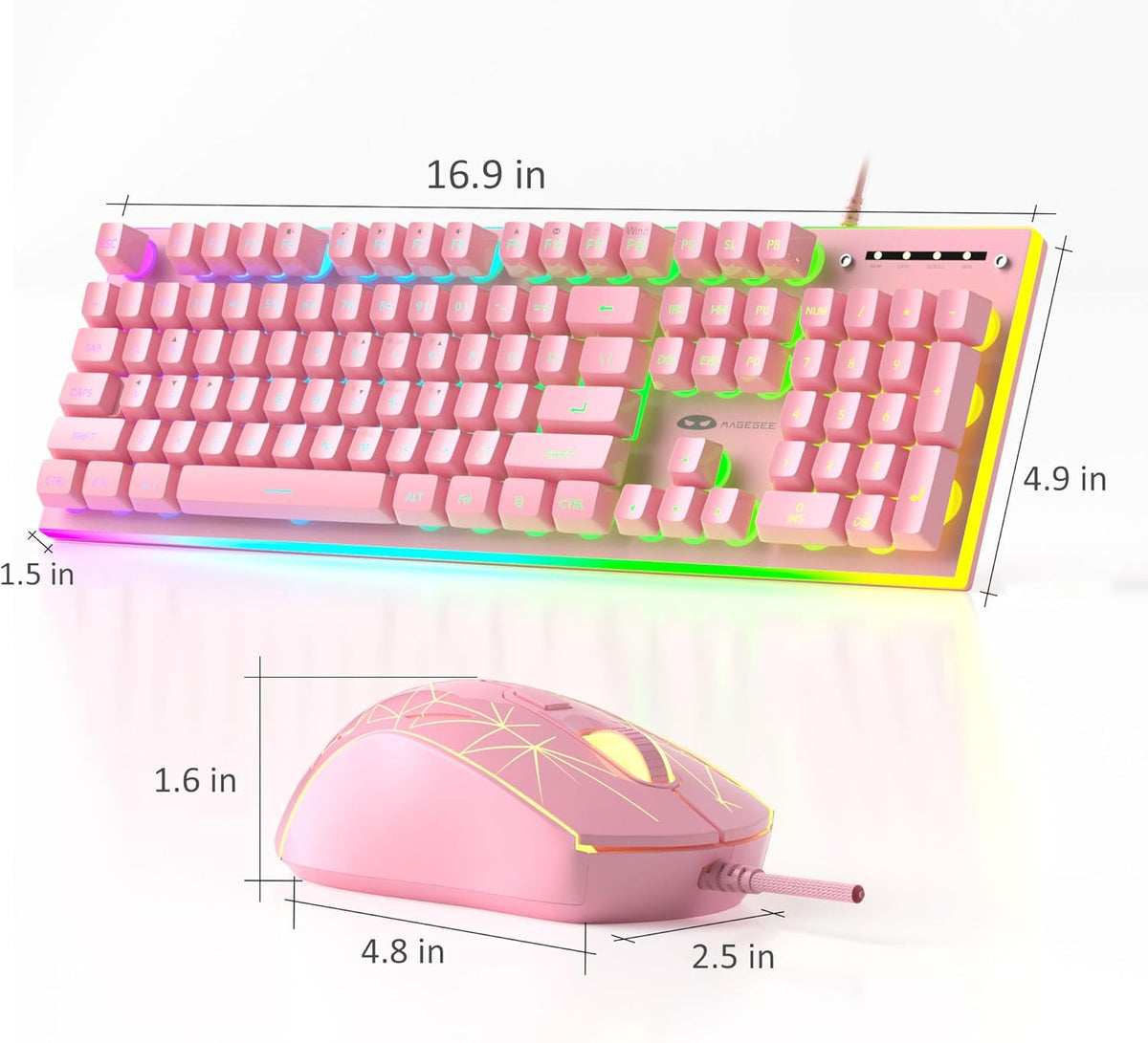 Pink GT838 Gaming Keyboard and Mouse Combo