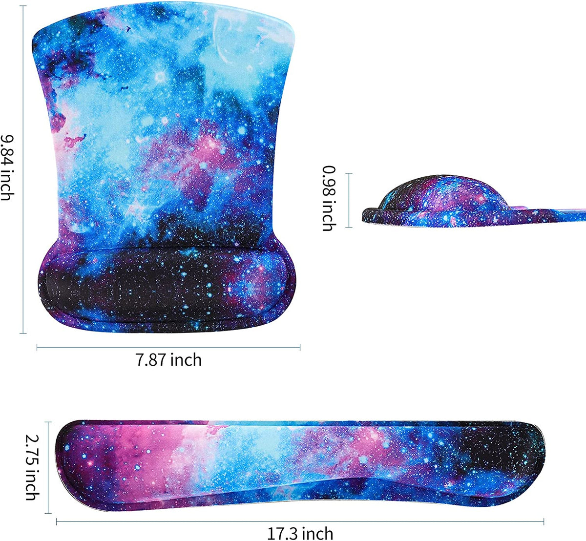 (Galaxy)Keyboard and Mouse Wrist Rest Support Mouse Pad