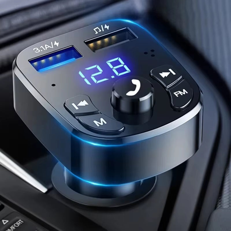 Car Mp3 Player Dual Usb Fast Charger Fm Bluetooth Receiver Compatible 5.0 Fm Transmitter