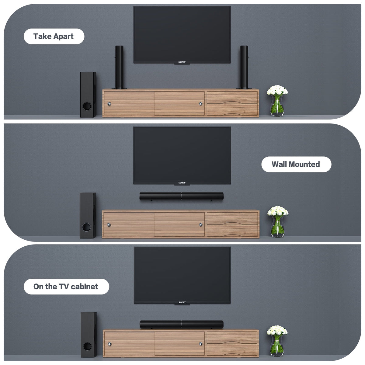 Sound Bar with Subwoofer, 120W Separable Sound Bar for TV, 2-In-1 Detachable Sound Bar with Usb/Aux/Coaxial/Optical/Hdmi/Bluetooth