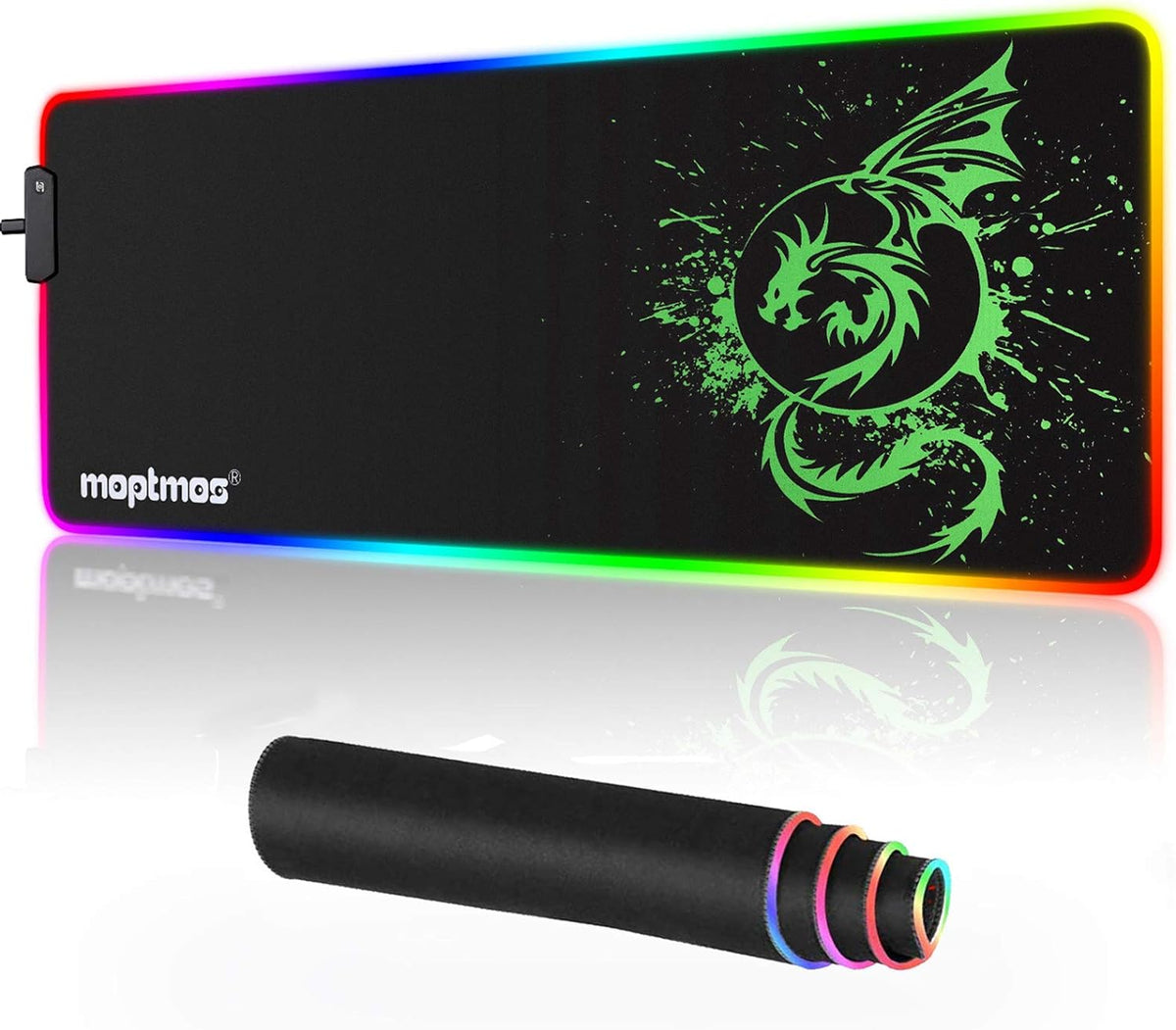Large RGB Mouse Pad Mouse Mat with 15 Lighting Modes for Gaming 31.5 X 12 Inch 