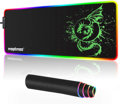 Large RGB Mouse Pad Mouse Mat with 15 Lighting Modes for Gaming 31.5 X 12 Inch 