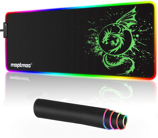 Large RGB Mouse Pad Mouse Mat with 15 Lighting Modes for Gaming 31.5 X 12 Inch 