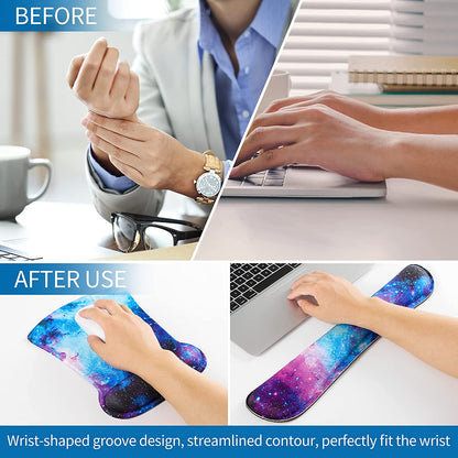 (Galaxy)Keyboard and Mouse Wrist Rest Support Mouse Pad